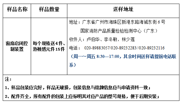 窗扇啟閉控制裝置型式試驗業務辦理指南(廣東所)